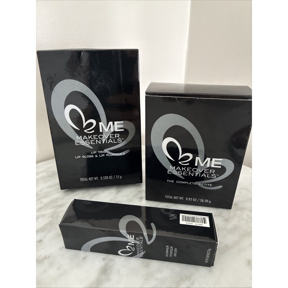 Lot Of 3 ME Makeover Essentials Complete Petite Travel Kit,Shimmer Brush,Lip Set